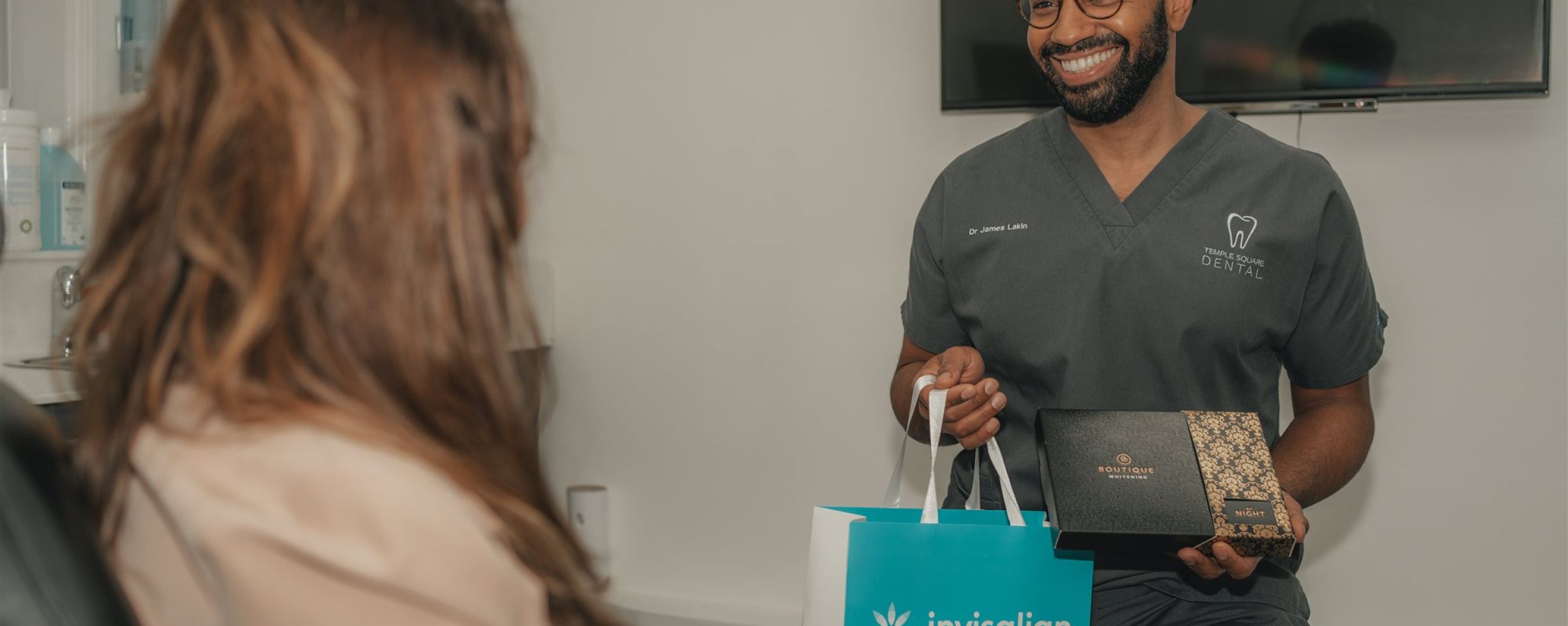 Invisalign clear aligners. 